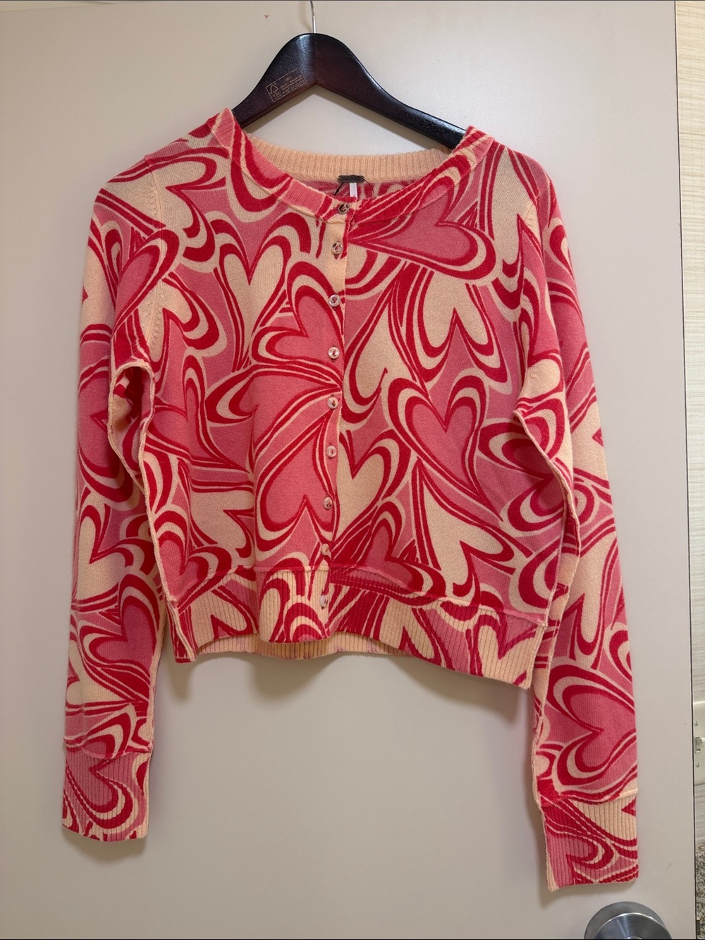 NWT Free People Nocturnal Cardigan Heart patter medium